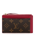 Monogram Zipped  Holder Fuchsia
