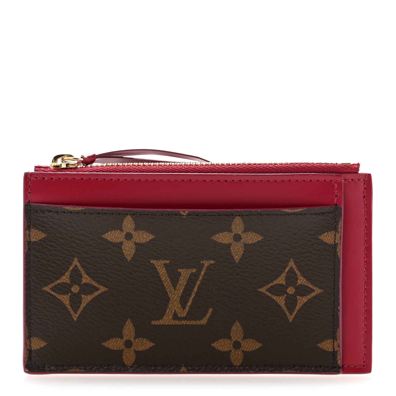 Monogram Zipped  Holder Fuchsia
