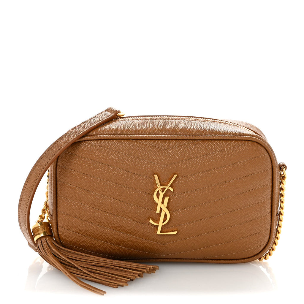 Grain De Poudre Matelasse Monogram Mini Lou Camera Bag Dark Natural