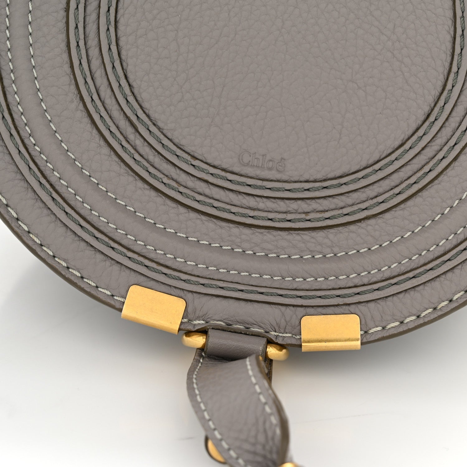 Calfskin Mini Marcie Round Crossbody Bag Cashmere Grey