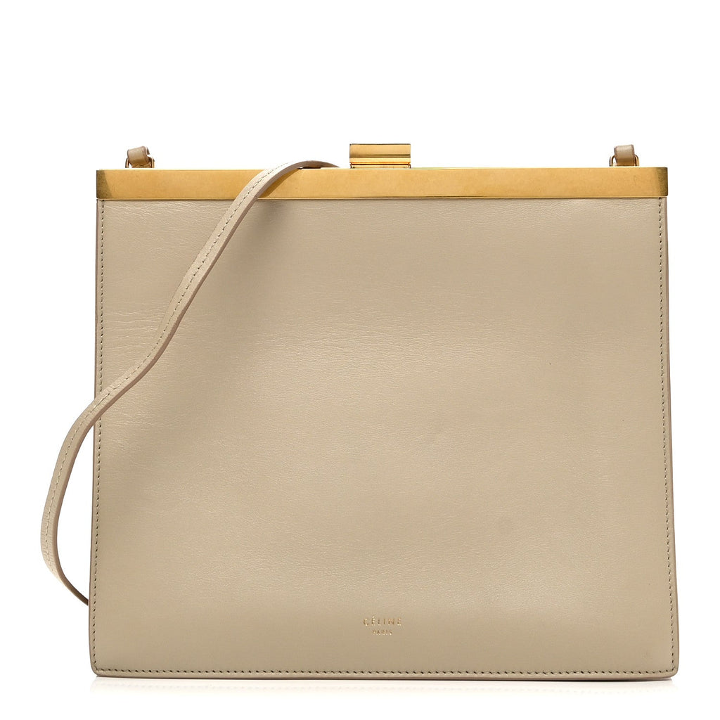 Smooth Calfskin Mini Clasp Bag Beige