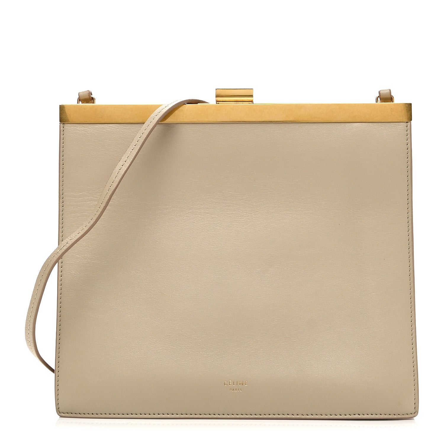 Smooth Calfskin Mini Clasp Bag Beige