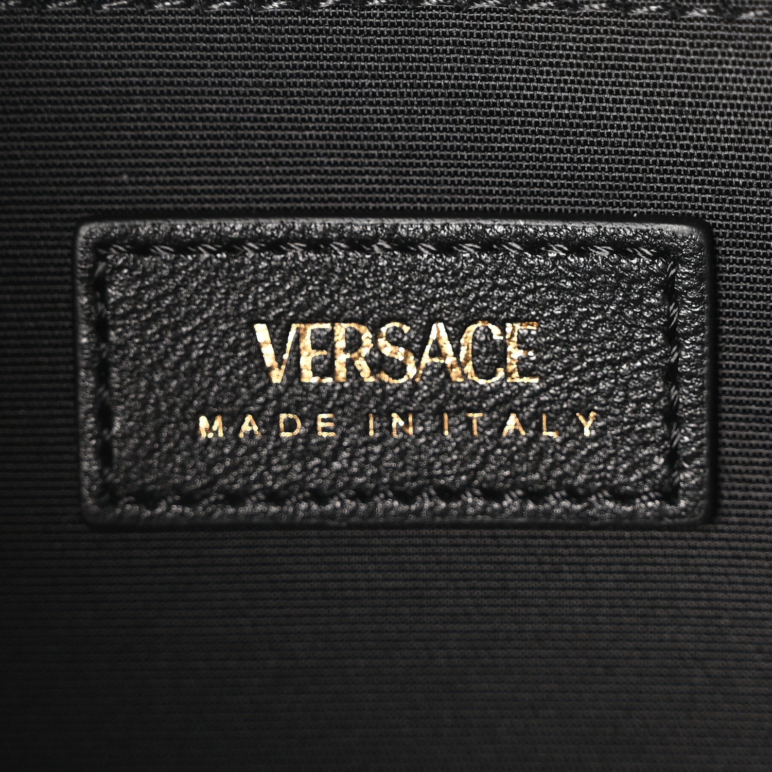 Lambskin Quilted Medusa Wallet On Chain Crossbody Black