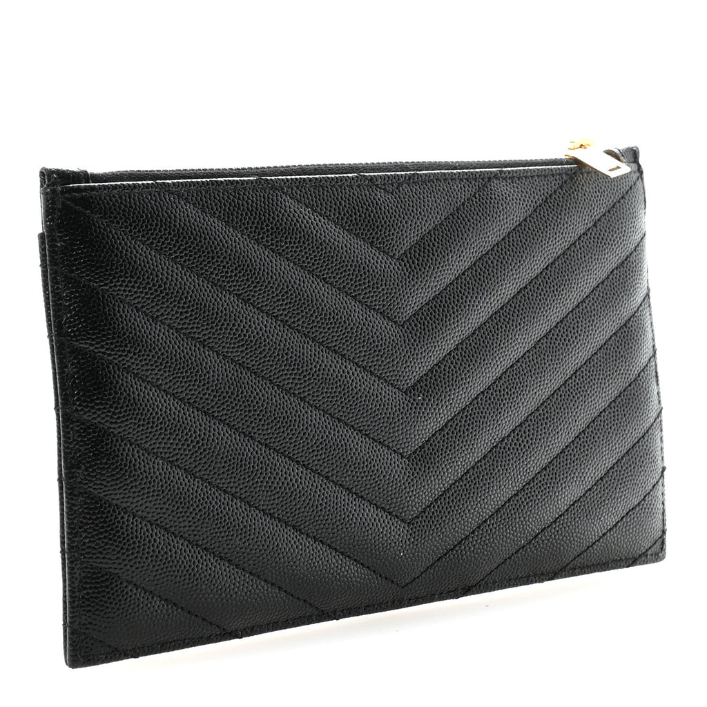 Grain De Poudre Chevron Monogram Bill Pouch Black