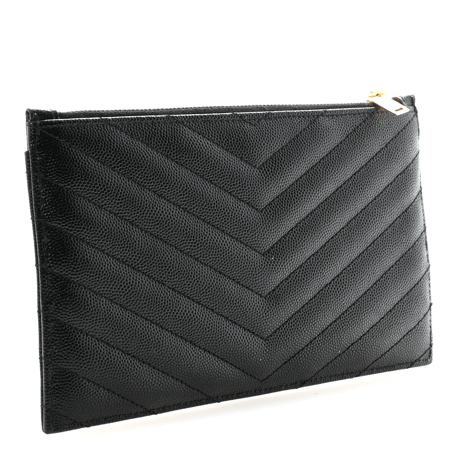 Grain De Poudre Chevron Monogram Bill Pouch Black
