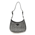 Satin Crystal Cleo Adjustable Strap Shoulder Bag Metal