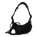 Denim Embellished Le Cagole Shoulder Bag XS Black