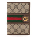 GG Supreme Monogram Web Ophidia Passport Case Beige New Acero