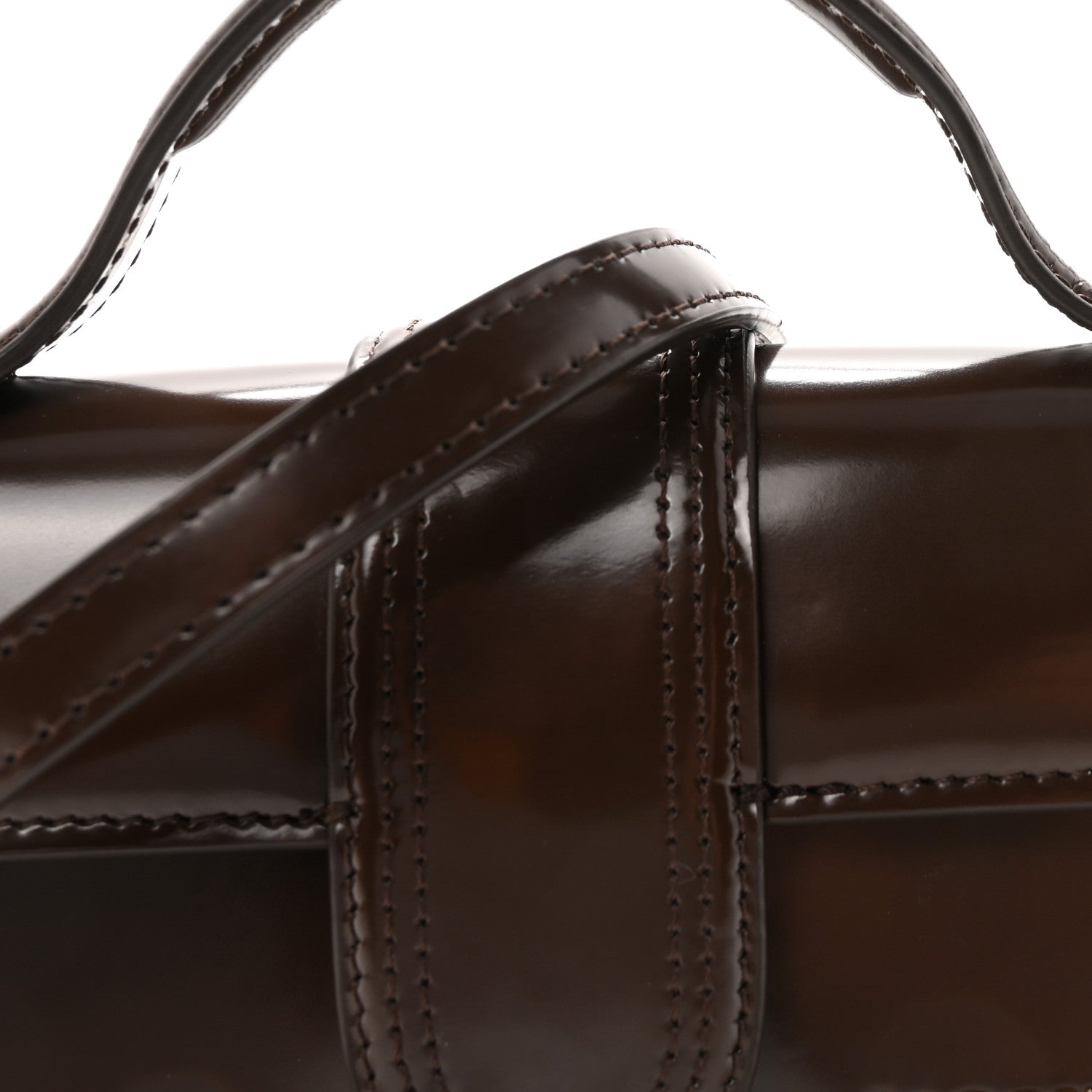 Glazed Calfskin Le Grand Bambino Midnight Brown