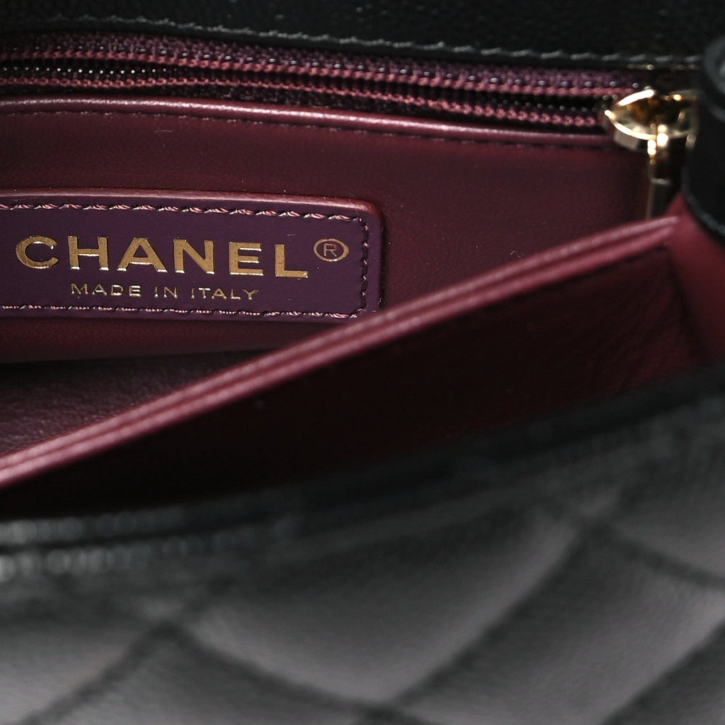 Caviar Quilted Extra Mini Coco Handle Flap Black