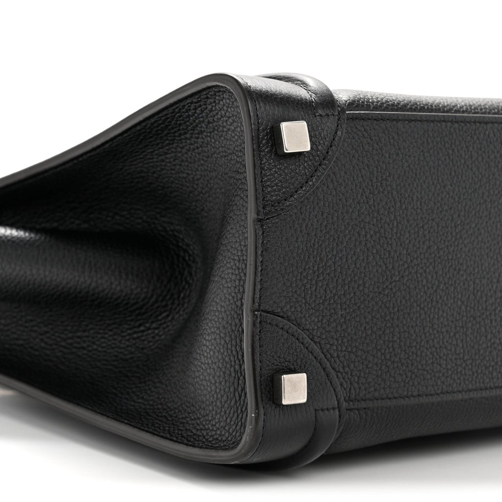 Drummed Calfskin Micro Luggage Black