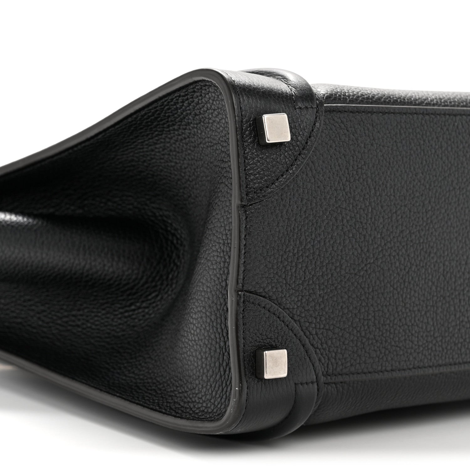 Drummed Calfskin Micro Luggage Black