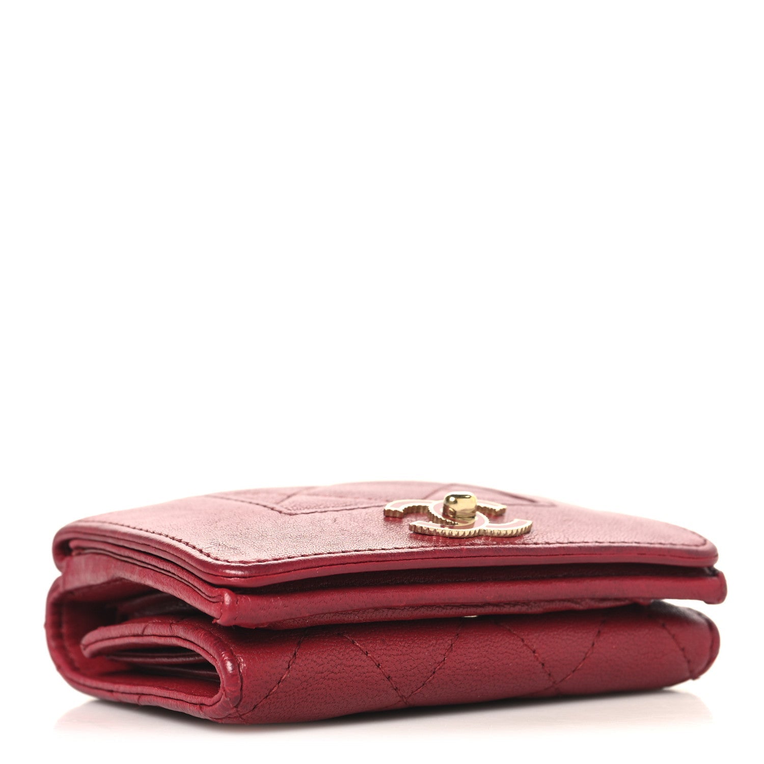 Caviar Quilted Vintage Mademoiselle Flap  Holder Dark Pink