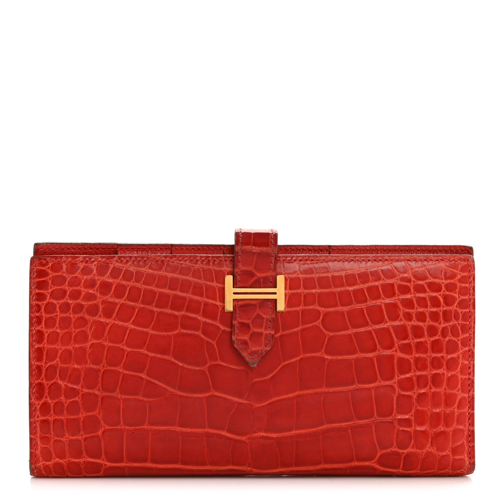Shiny Alligator Bearn Wallet Geranium