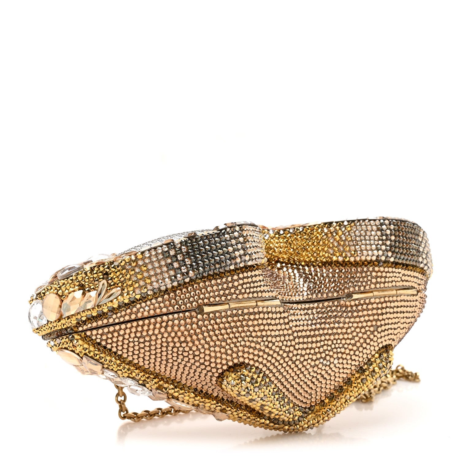 Crystal Sunglass Minaudiere Clutch Gold Silver