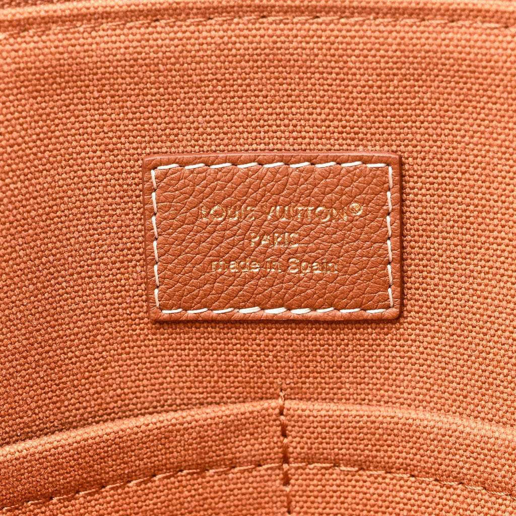 Grained Calfskin Low Key Duffle Tote Cognac