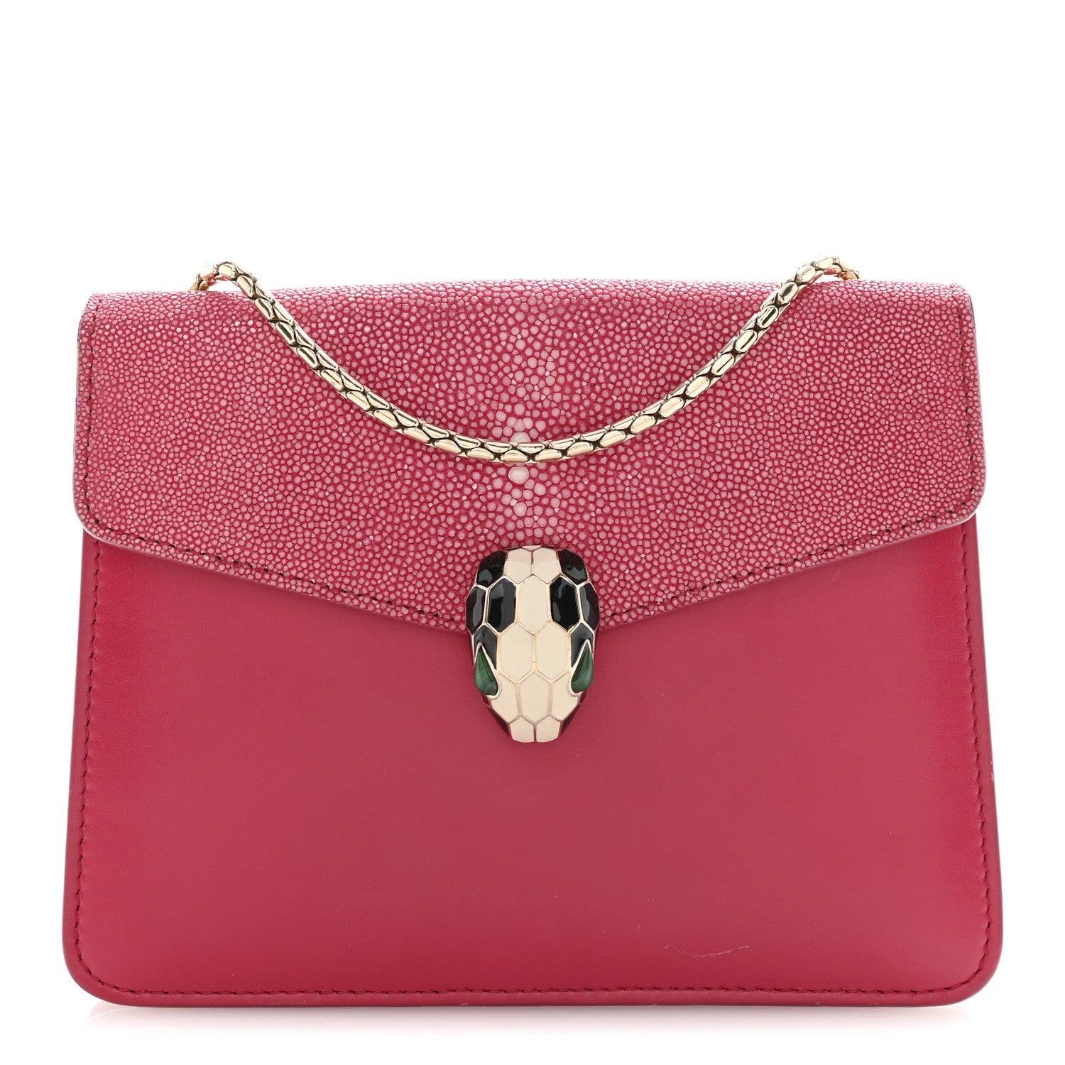 Galuchat Calfskin Serpenti Forever Crossbody Bag Pink