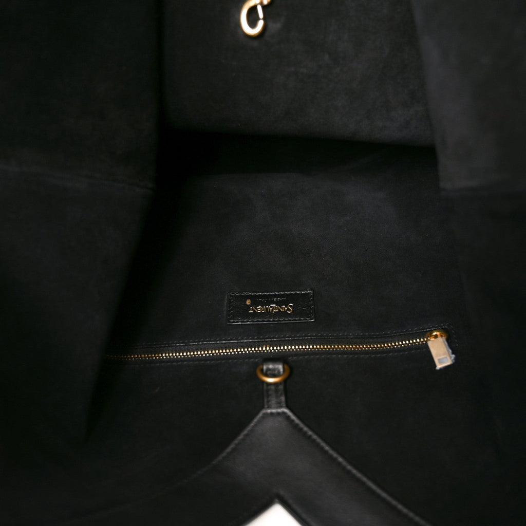 Santorini Lux Calfskin Y Drawstring Tote Black