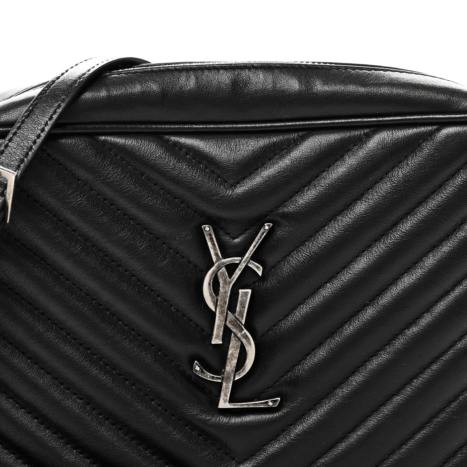 Calfskin Matelasse Monogram Lou Camera Bag Black