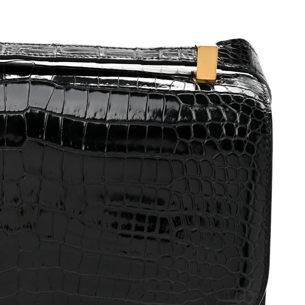 Shiny Porosus Crocodile Constance 24 Black