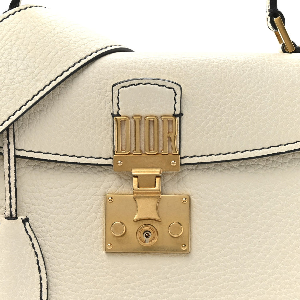 Calfskin Dioraddict Top Handle White