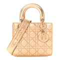 Metallic Lambskin Cannage Small My ABCDior Lady Dior Rose Gold