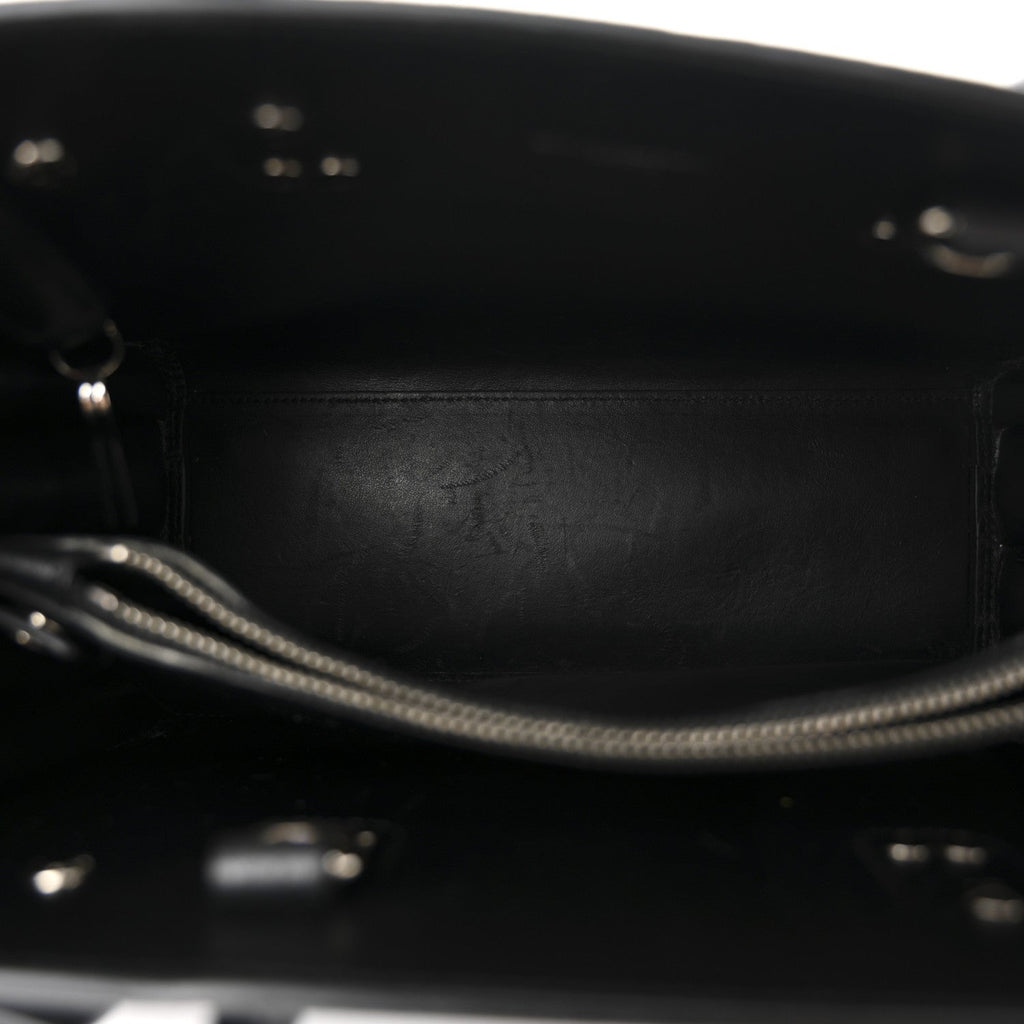 Calfskin Crocodile Embossed Baby Sac De Jour Black