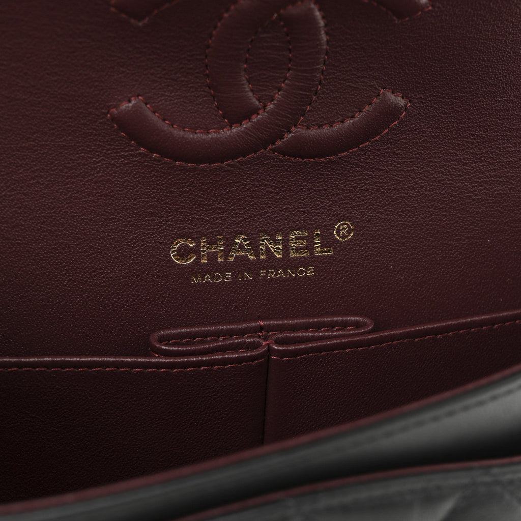 Lambskin Quilted Small Double Flap Black