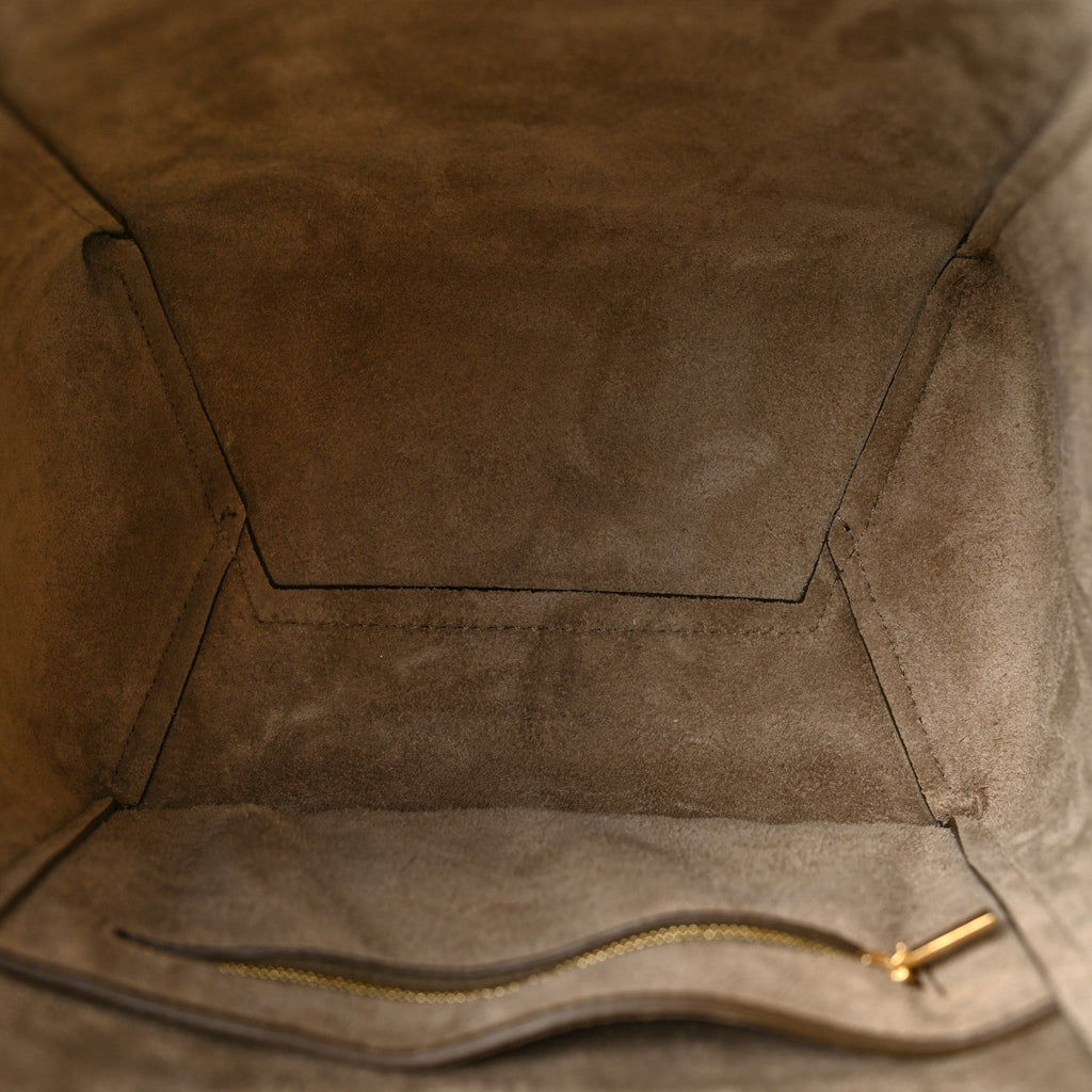 Soft Grained Calfskin Small Sangle Bucket Bag Taupe