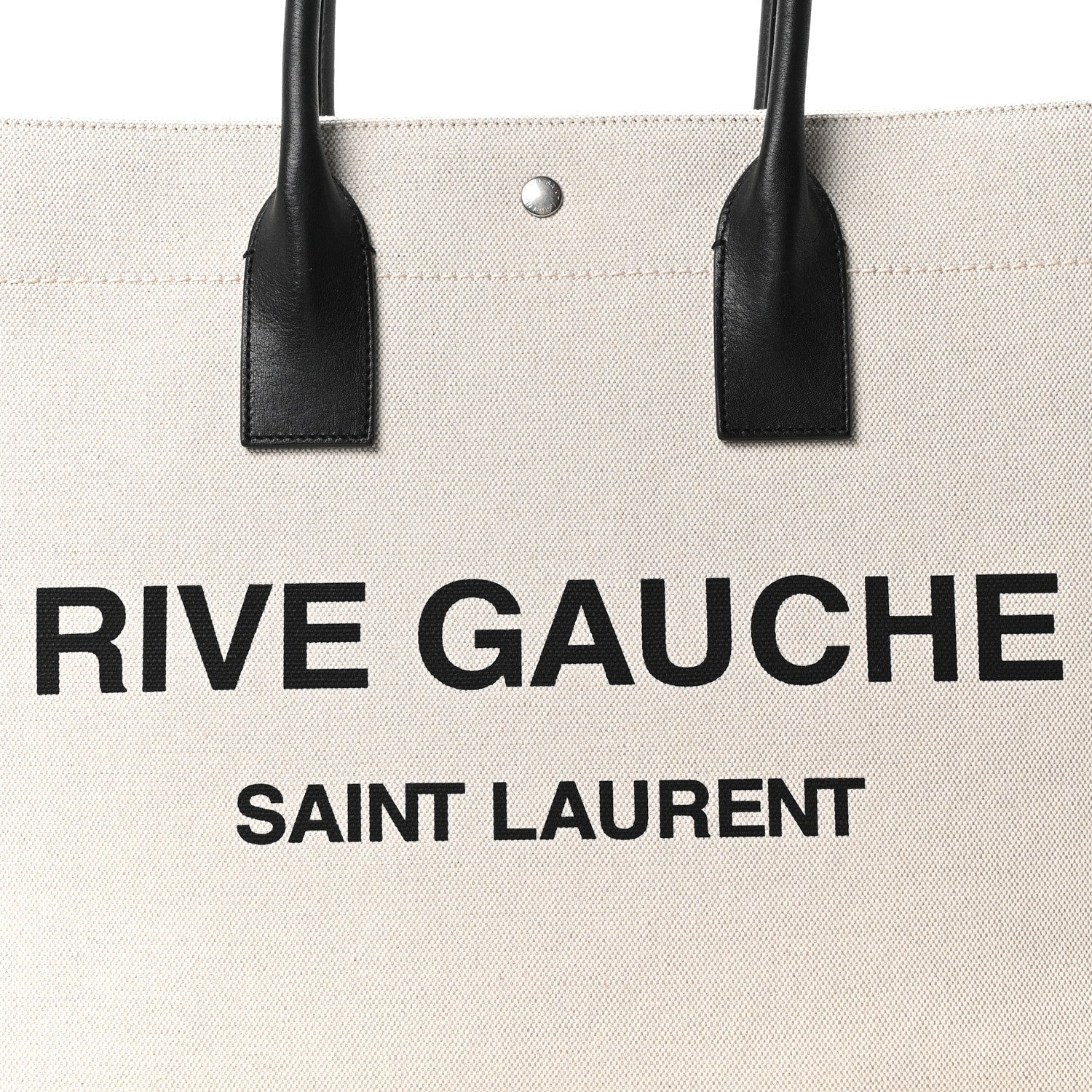 Linen Calfskin Small Rive Gauche Tote Greggio Natural