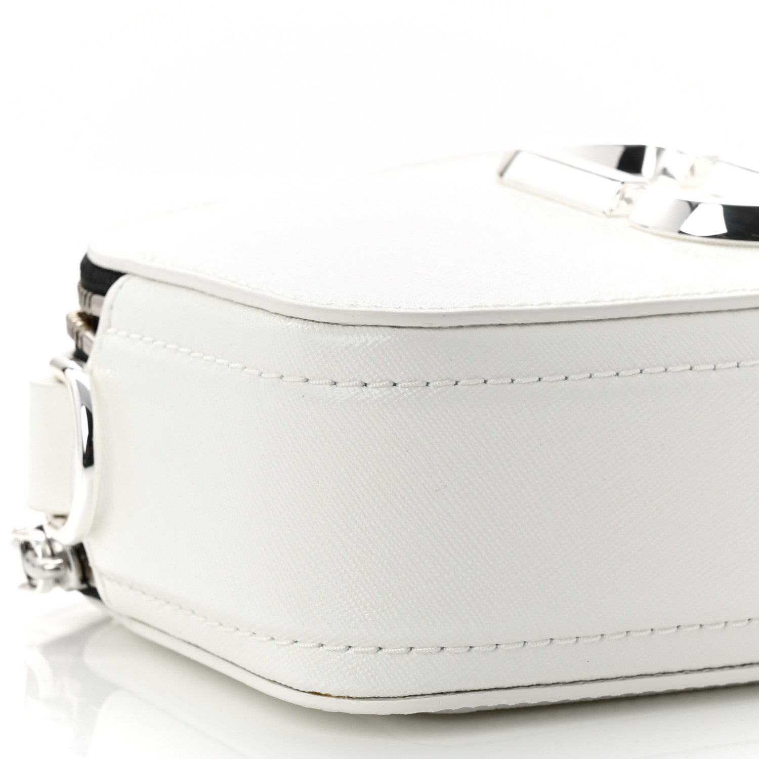Saffiano Small Snapshot Camera Bag White