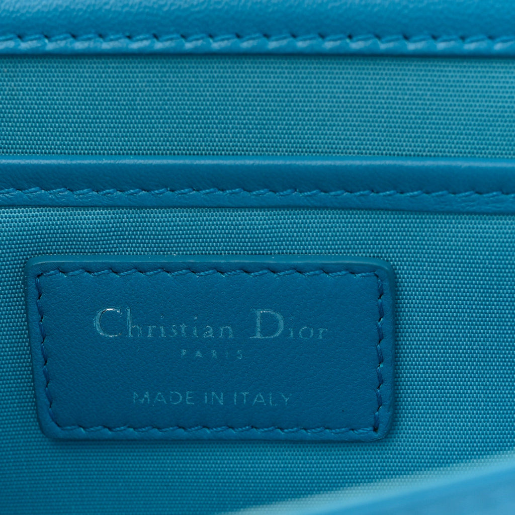 Lambskin Cannage Lady Dior Convertible Clutch Blue