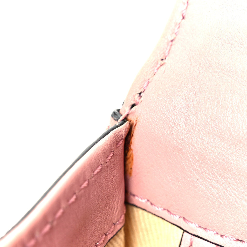 Vitello Enamel Small Glam Lock Rockstud Flap Water Rose