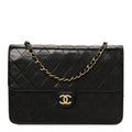 Lambskin Quilted Medium Single Flap Black