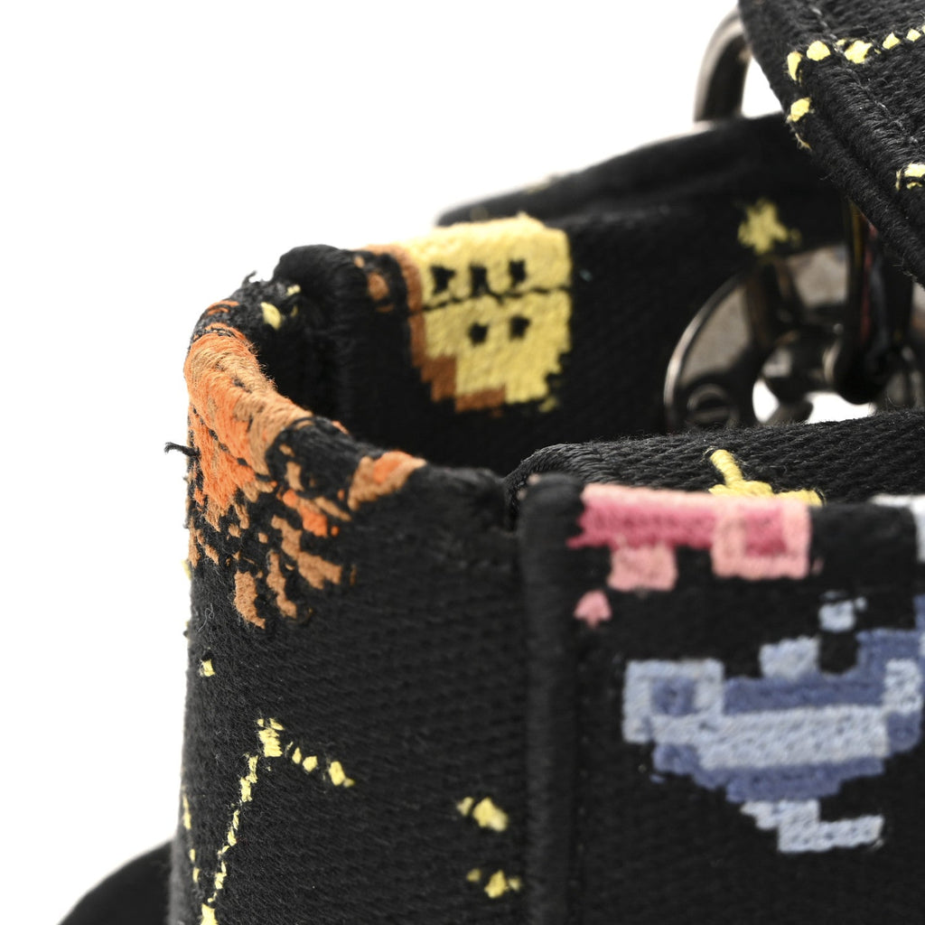 Canvas Pixel Zodiac Embroidered Medium Lady D-Lite Nero Multicolor