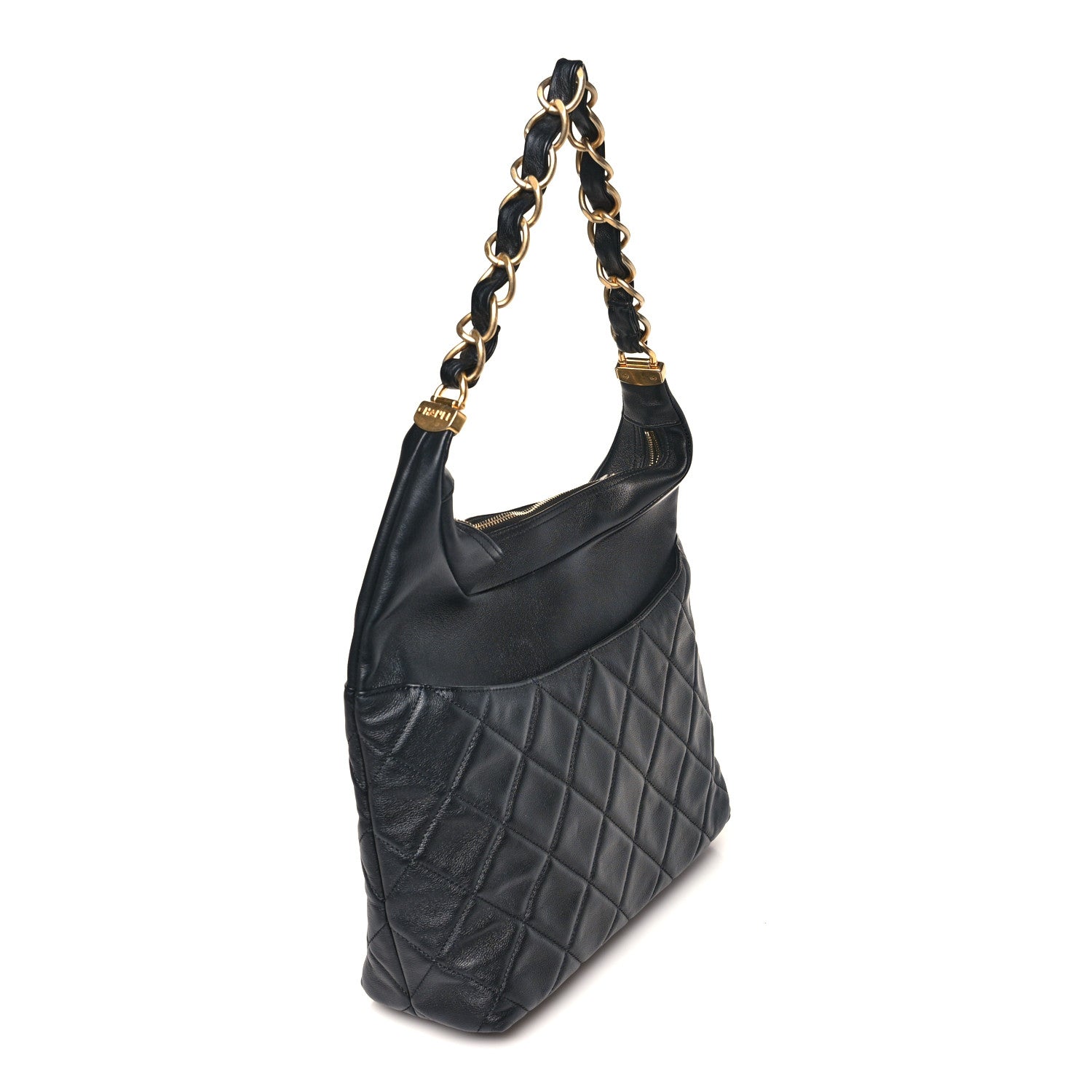 Calfskin Quilted Close To Me Hobo Black