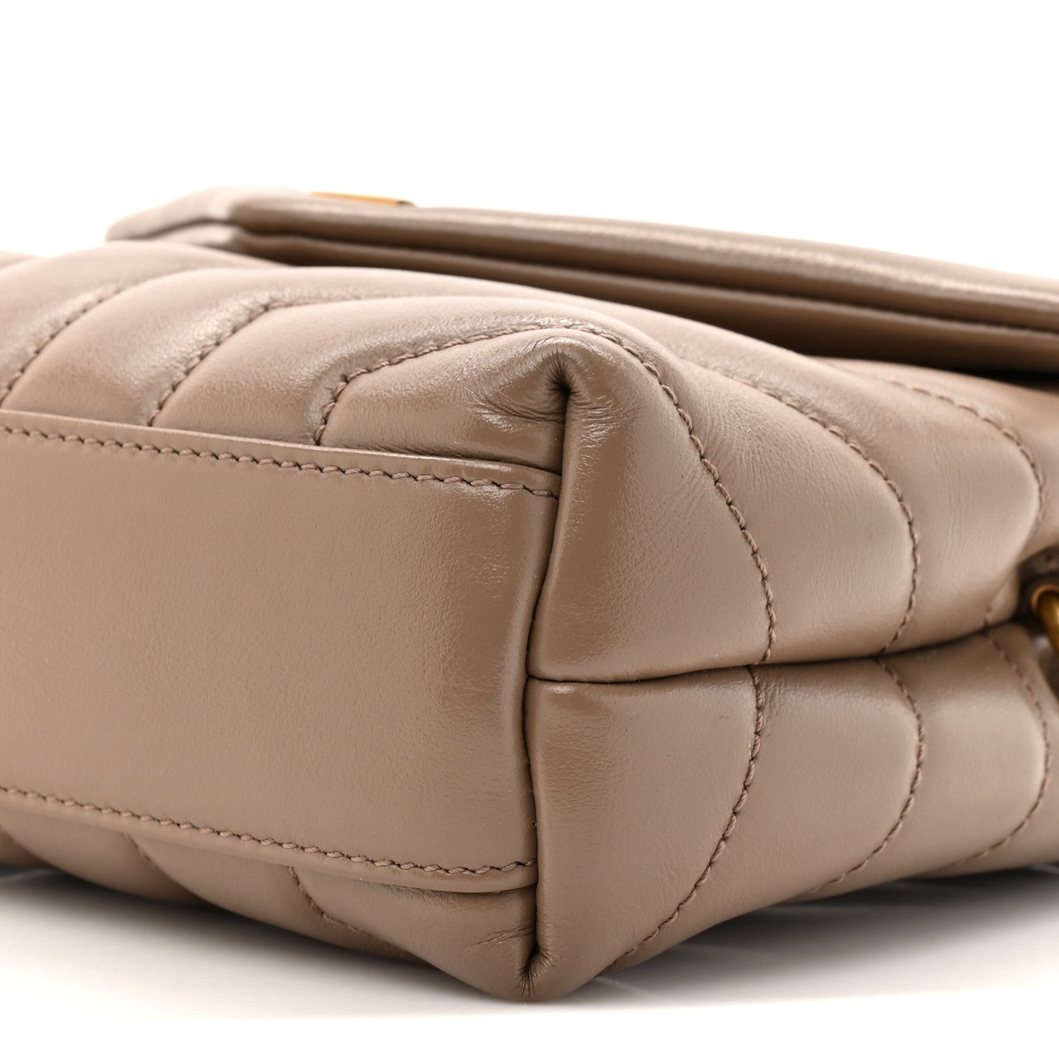 Calfskin Y Quilted Monogram Toy Loulou Crossbody Bag Taupe