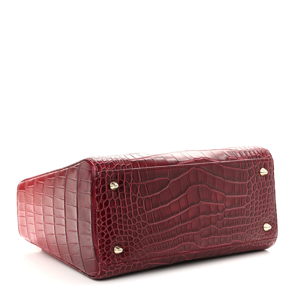 Alligator Gradient Medium Lady Dior Red