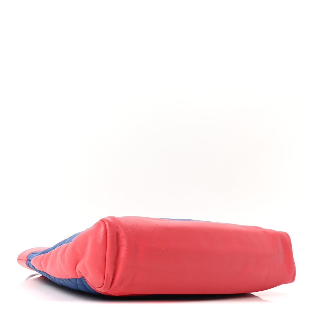 Lambskin Quilted Large 31 Shopping Bag Blue Red