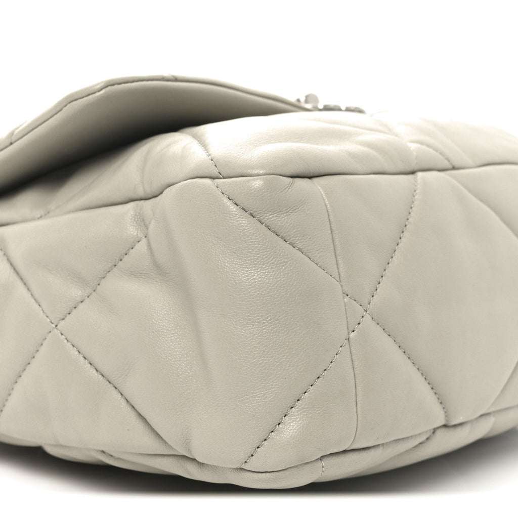 Lambskin Quilted Large Chanel 19 Flap Grey