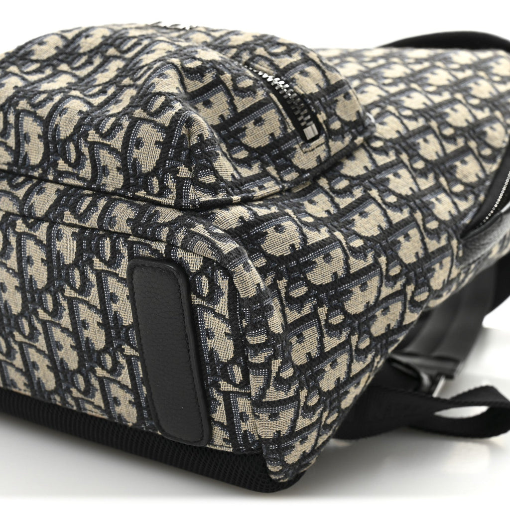 Oblique Calfskin Rider Kid's Backpack Beige Black