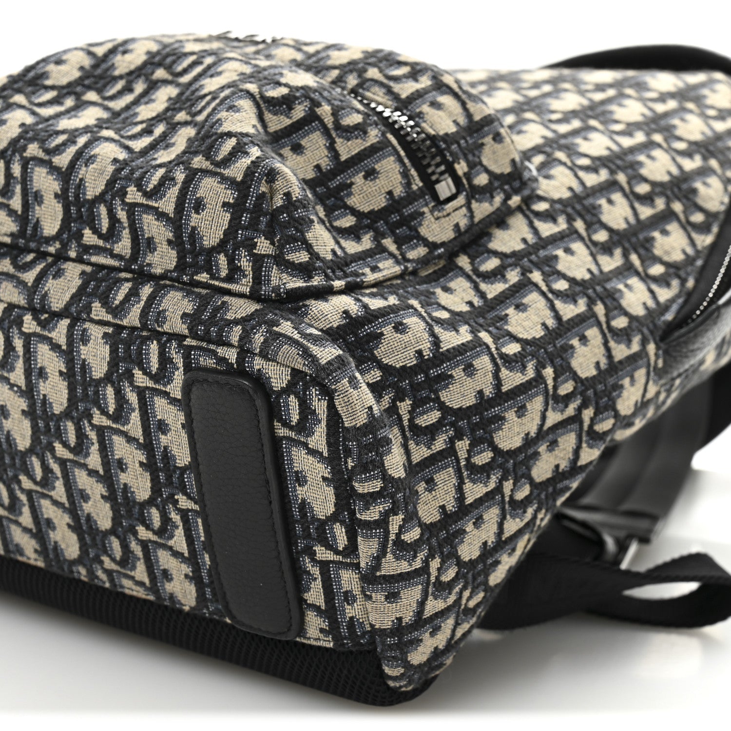 Oblique Calfskin Rider Kid's Backpack Beige Black
