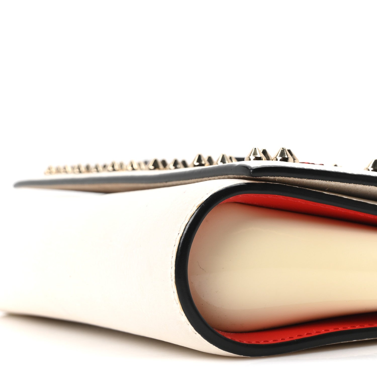 Calfskin Spikes Loubinthesky Paloma Clutch Snow