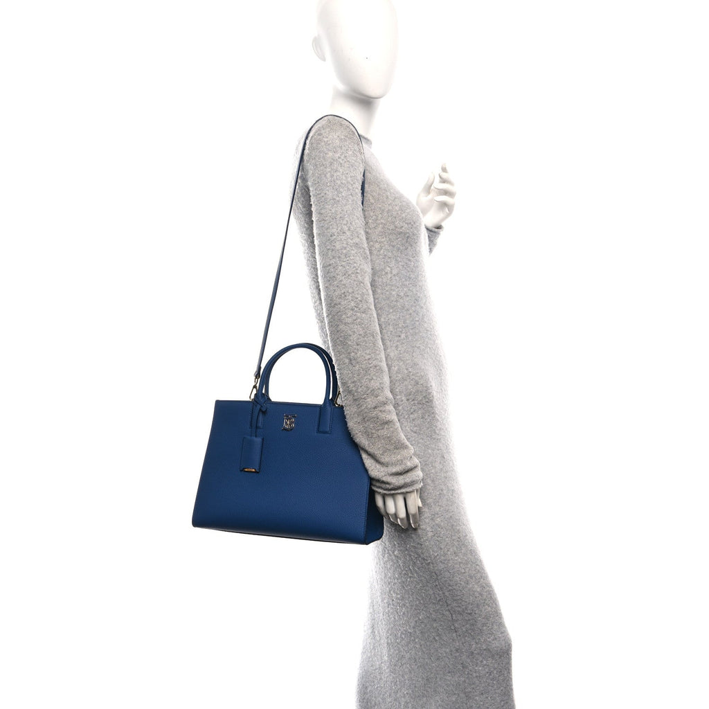 Grained Calfskin Small Frances Tote Navy