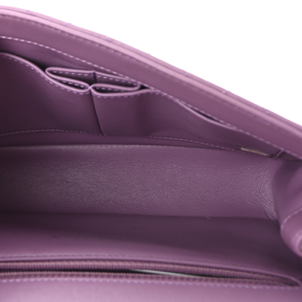 Lambskin Quilted Small CC Filigree Flap Purple