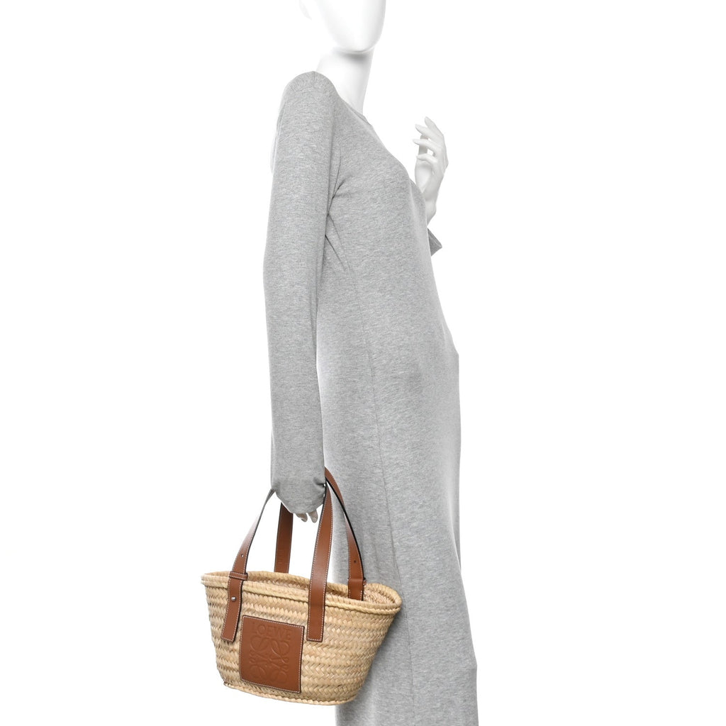 Raffia Basket Tote Bag Natural Tan