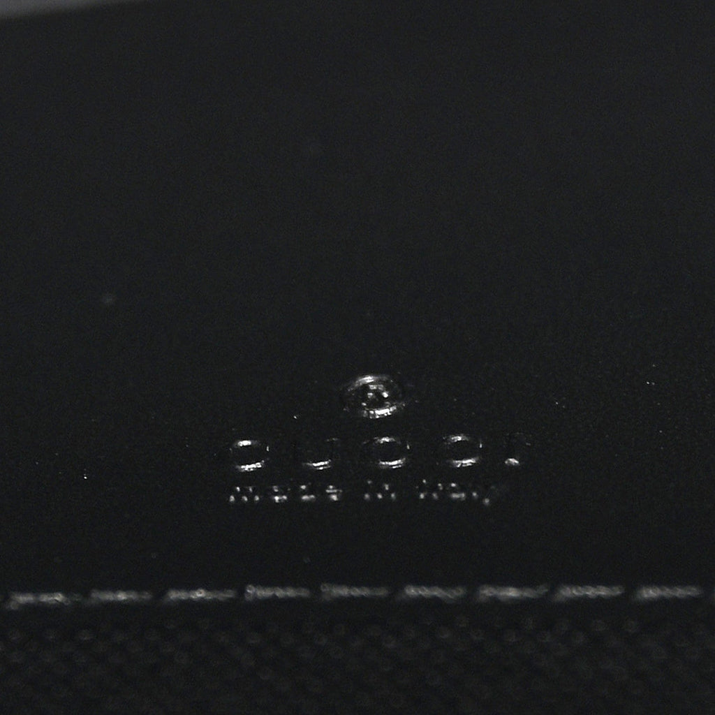 Calfskin GG Super Mini Debossed Chain Wallet Black