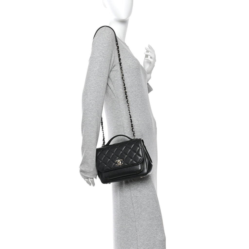 Caviar Quilted Medium Business Affinity Flap Black