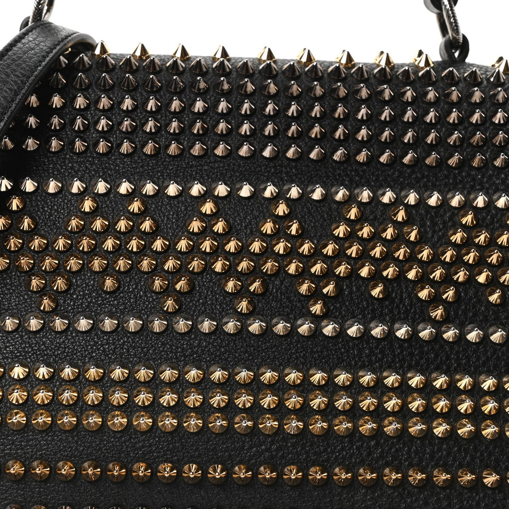 Calfskin Mix Chevron Spikes Panettone Messenger Black