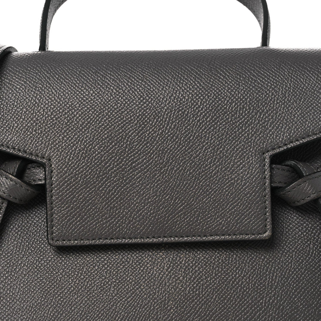 Grained Calfskin Nano Belt Bag Grey